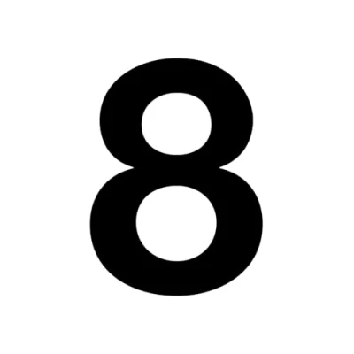 Immagine di Adesivo con numero 8 di colore nero, altezza 10 cm, casa autoadesivo, da incollare, per esterni, cassetta delle lettere, porta I resistente alle intemperie, kfz_673_8