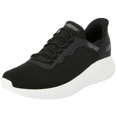 Immagine di Skechers Bobs Squad Caos Hype Quotidiano, Senza Lacci Uomo, Finiture Bianche in Maglia Nera, 41.5 EU