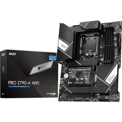 Immagine di MSI PRO Z790 A WIFI, ATX Supporta processori Intel Core di 12a e 13a generazione, LGA 1700 80A SPS VRM, DDR5 Memory Boost 7200+MHz/OC, PCIe 5.0 4.0 x16, 4 x M.2 Gen4, Wi Fi 6E, 2.5G LAN