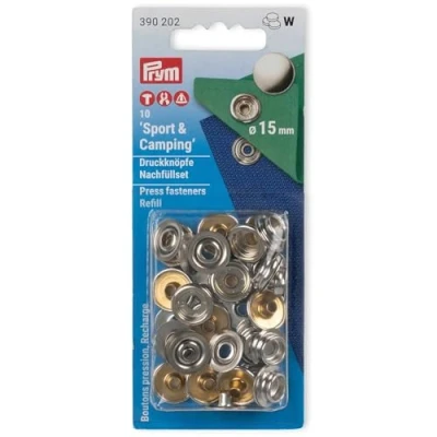 Immagine di Prym Bottoni A Pressione, Metal, Argento, 12 mm, 10 unità