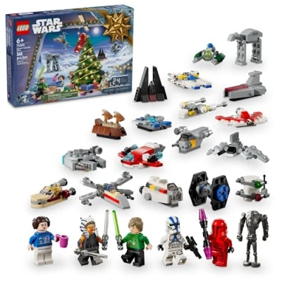 Immagine di LEGO Calendario dell&#039;avvento di Star Wars 2024 per bambini, con 18 mini build e 5 minifigure, dai 6 anni in su, idea regalo ragazzi ragazze, 75395