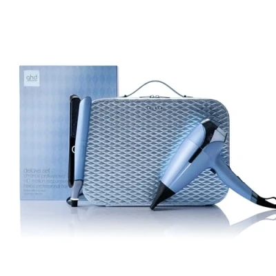 Immagine di ghd Chronos styler &amp; asciugacapelli Helios Blu Ghiaccio con cofanetto Iced Luxe La più avanzata, professionale e veloce Regalo di Natale Per tutti i tipi capelli