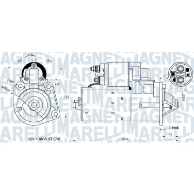 Immagine di MAGNETI MARELLI 063721398010 Motorino di avviamento 12 1,4 9 VOLVO: V50, C70 2 Cabriolet