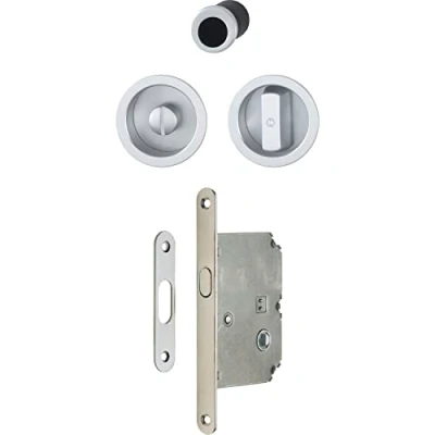 Immagine di Hoppe 3948032 porta scorrevole Conchiglia Set 4920 con castello, WC, Rosetta tonda verchrsat