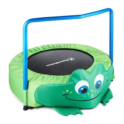 Immagine di HyperMotion Tappeto Elastico a Forma di Rana per Bambini, 36&quot; (90 cm), con Manico in Gommapiuma, Bambini dai 3 ai 6 Anni, Uso Interno ed Esterno, Capacità Massima 50 kg