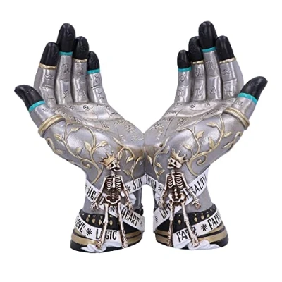 Immagine di Nemesis Now Hands of The Future Porta Sfere di Cristallo, 20 cm, Colore: Argento