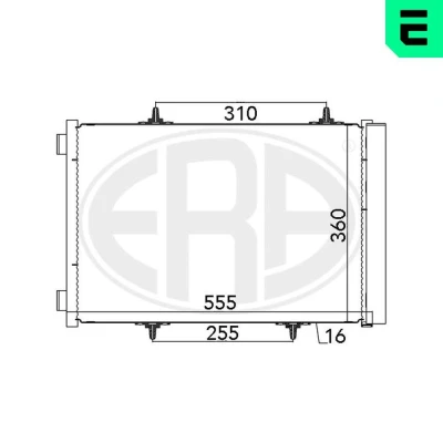 Immagine di ERA 667025 Condensatore con essiccatore 555 CITROËN: C3 II, III, C4 II Cactus, PEUGEOT: 208 I Hatchback, 2008 Station Wagon, 207 Hatchback
