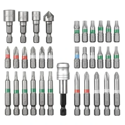 Immagine di Einhell Set di 34 punte (set per avvitatore, 18 da 25 mm, 11 50 3 inserti chiavi a bussola, 1 svasatore, supporto sgancio rapido, con scatola