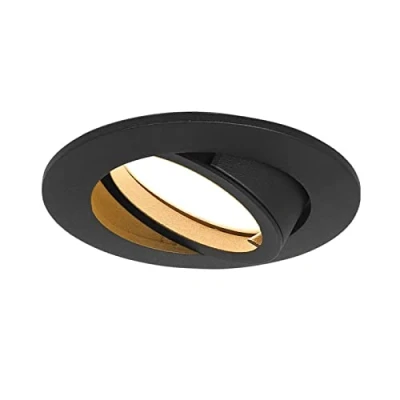 Immagine di HCFEI Set da 1 faretto a LED dimmerabile, nero opaco, orientabile, 5 W, piatto, 230 V, incasso 68 mm, angolo di diffusione 120 (bianco caldo 3000 K)