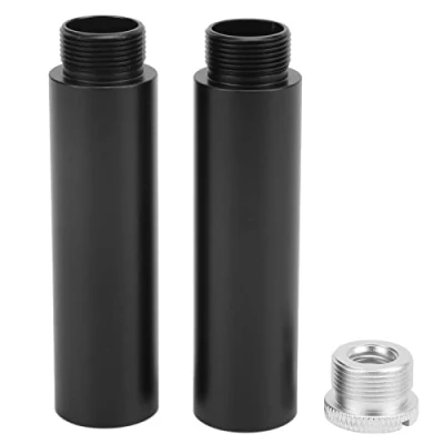 Immagine di tubo di prolunga per asta del microfono, set aste supporto microfono da 2 pezzi, 5/8 &quot;femmina a maschio 5/8&quot;, con adattatore filettato vite