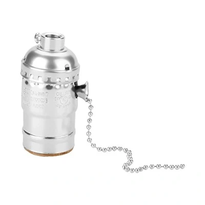 Immagine di Asixx portalampada E27, in Alluminio Vintage Catenella, Base a Vite per Lampadina(Silver)