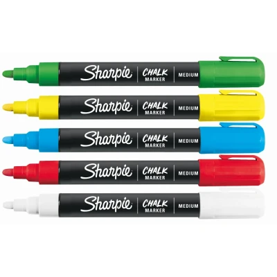 Immagine di Pennarelli a gesso Sharpie cancellabili umido Colori assortiti 5 pz
