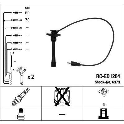 Immagine di NGK 6373 Kit Cavi Accensione 2 DAIHATSU: Terios I