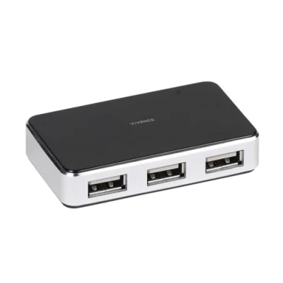 Immagine di Vivanco IT USBHUB4PWR 4 Porte Hub USB 2.0 Nero, Argento