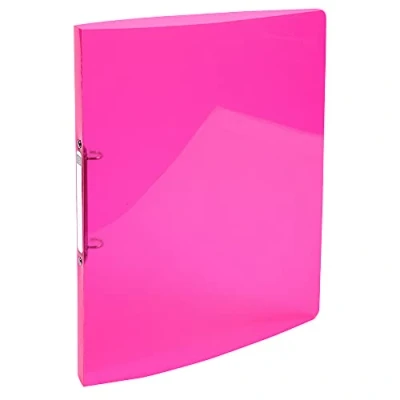 Immagine di Exacompta 54674E 1 Raccoglitore Polipropilene Traslucido Glossy 0.5 mm Iderama PP 2 Anelli Tondi 15 Dorso 20 F.to Esterno 25x32 cm per A4 Colore: Rosa