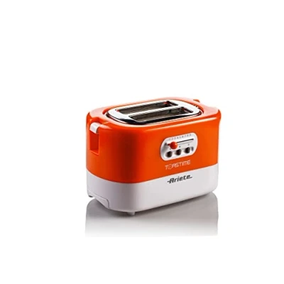 Immagine di Ariete 159 Toastime Tostapane con Pinze per 2 fette di pane 9 Gradi Doratura 700 Watt Bianco e Arancio