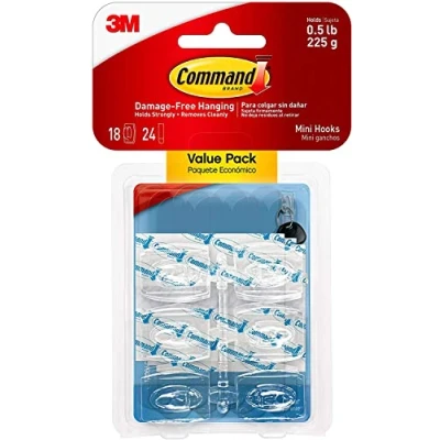 Immagine di Command 17006CLRFGN Mini gancio trasparente con strisce trasparenti