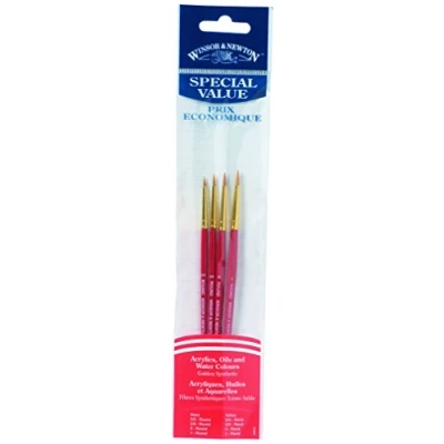 Immagine di Winsor&amp;Newton Trousse 3 Pennelli In Martora Manico Corto Tondi N 00, 0, 1