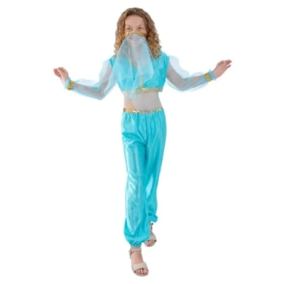 Immagine di SMIFFYS Costume da principessa araba include pantaloni, parte superiore e copricapo