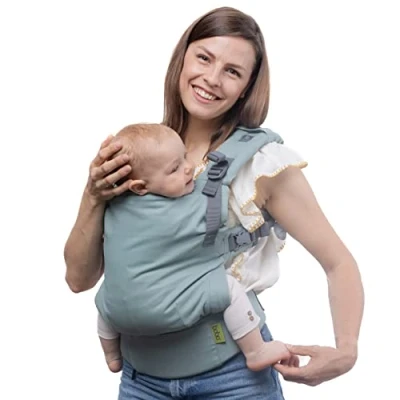 Immagine di BOBA X Marsupio Neonato Portabebè Regolabile Ergonomico Zaino Porta Bimbo e Bebè (Seafoam)