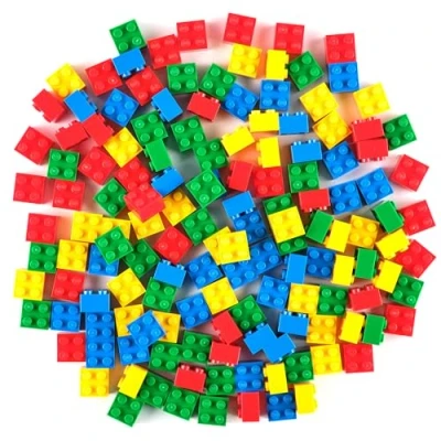Immagine di Strictly Briks set mattoncini classici 100% compatibile con tutte le principali marche blu, verde, rosso e giallo 144 pezzi 2x2