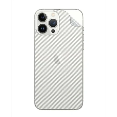 Immagine di GIOPUEY Pellicola Protettiva Retro per iPhone 16 PRO Max, Max Pellicola, TPU Morbido, Sottile, Struttura in Fibra di Carbonio, Anti Impronta, AntiGraffio Translucent