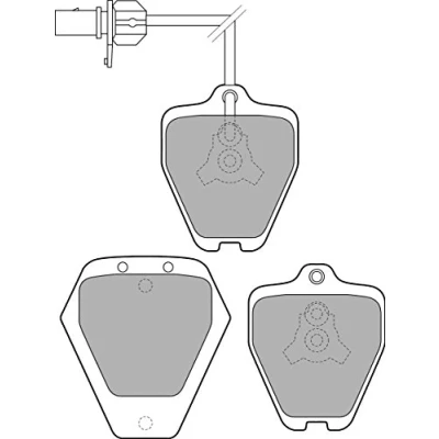 Immagine di DELPHI LP1760 Kit pastiglie freno con contatto segnalazione usura foglio adesivo accessori AUDI: A6 C5 Avant, A4 B5 Sedan, Avant