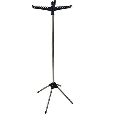 Immagine di SONGMICS Stendibiancheria, stendibiancheria con 3 bracci girevoli per appendini, 4 gambe, portabiancheria pieghevole interni, in acciaio inossidabile, altezza 151.5 cm, blu e argento LLR510Q01