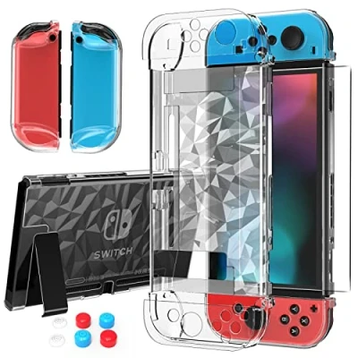 Immagine di HEYSTOP Custodia compatibile con Nintendo Switch Dockable Clear Protective Case Cover, trasparente, Cover posteriore