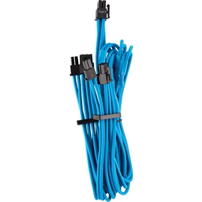 Immagine di Corsair Cavi Protetti Singolarmente con Guaina PCIe (Connettore Doppio) Type 4 Gen Premium Blu