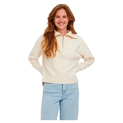 Immagine di Vero Moda Vmsaba Stripe LS Collo Alto Camicetta Ga Noos Maglione, Betulla, M Donna