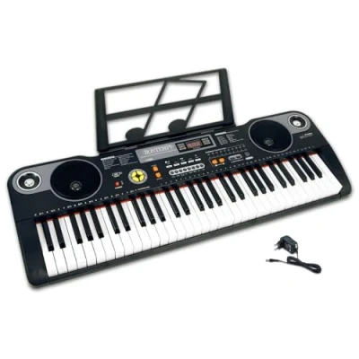 Immagine di Bontempi HarmonyKeys Tastiera Digitale a Passo Professionale, 61 Tasti con Connessione USB e adattatore di rete per un&#039;Armonia Perfetta, 860x295x90 mm