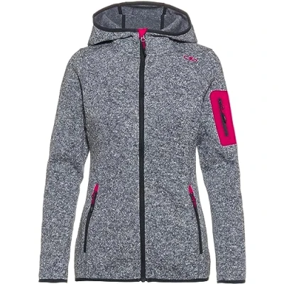 Immagine di CMP Giacca in Knit Tech da donna con cappuccio fisso , Titanio Bianco Fucsia, 40