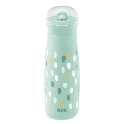 Immagine di NUK Mini Me Flip Tazza per bambini con cannuccia 12+ mesi 450 ml Borraccia Beccuccio temperato antigoccia Infrangibile Mint Dots