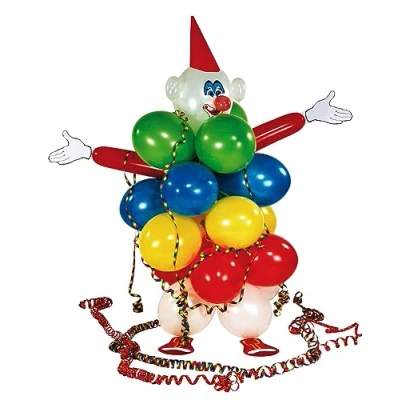 Immagine di Amscan 450001 Set di decorazioni con palloncini clown in lattice, carta, festa compleanno per bambini, circo