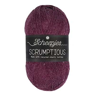 Immagine di Scheepjes Scrumptious Cotone Filato, Poliestere Riciclato 50% Acrilico, 369 Mulled Wine Plum Cobbler, 5x100g, 5 unità