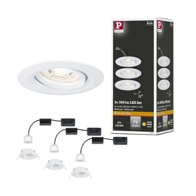 Immagine di Paulmann 92971 EBL Nova mini Plus Coin Lampada LED da incasso Kit 3 (monocolore) 4.20 W Bianco