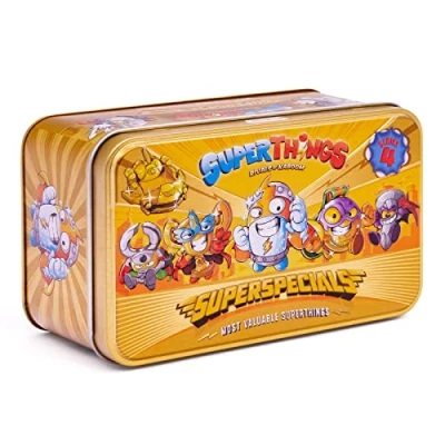 Immagine di SUPERTHINGS Lata Gold serie 4 Contiene tutte le figure speciali della Include l&#039;ultra aro (Kid Kazoom), i 2 leader d&#039;oro, 6 capitani d&#039;argento e Blasterjets d&#039;oro [Esclusivo Amazon]