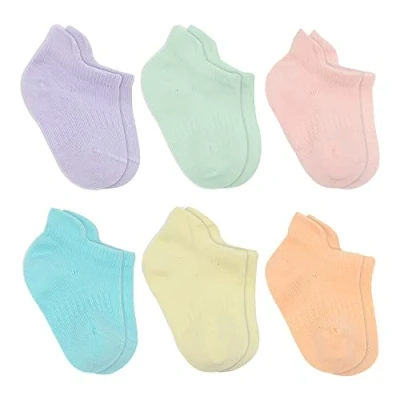 Immagine di bistyle calzini in cotone, 6 paia di per neonati da 0 a mesi 3 anni, senza cuciture, ragazzi e ragazze (as3, age, mesi, 12 pastello)