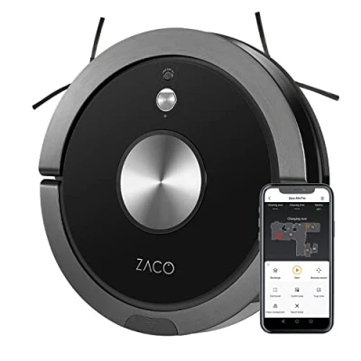 Immagine di ZACO Robot aspirapolvere e lavapavimenti A9sPro WiFi, Controllo Alexa, Google, App, 3 in 1 Aspira lava intelligente, navigazione telecamera mappatura, per parquet, tappeti peli di animali