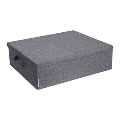 Immagine di Bigso Box of Sweden Scatola sottoletto con maniglie per coperte, vestiti, cuscini, giocattoli e altro portaoggetti in poliestere cartone pieghevole versatile grigio