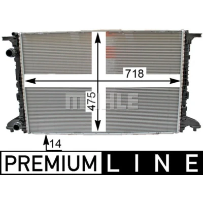 Immagine di MAHLE ORIGINAL CR 2176 000P Radiatore motore 718 475 14 Alette di raffreddamento saldate AUDI: A4 B9 Avant, Allroad