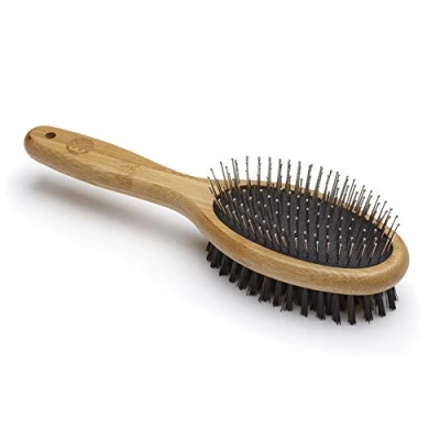 Immagine di Mikki Spazzola Combinata In Bambù, Per Pelo Liscio Corto E Medio, Cani Gatti, Realizzato Con Bambù Sostenibile, La Toelettatura Del Ribelle, Grande 110 g