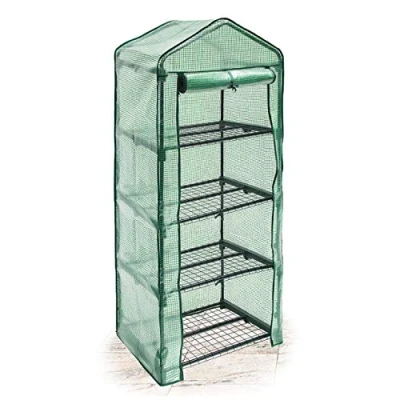 Immagine di Relaxdays Serra Vivaio per Giardinaggio, 4 Ripiani, HLP 158x70x50 cm, Accessorio Giardinaggio sul Balcone, Verde