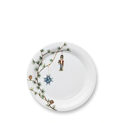 Immagine di Kähler Piatto Ø27 cm Hammershøi Natale fatto a mano con pittura ad acquerello, bianco