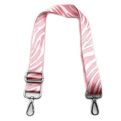 Immagine di Tracolla per Borsa Donna Struttura Rosa, Regolabile, Colorata Cinghia di Ricambio Larga 3.8cm con Argento Moschettoni Accessori Borsette Ragazza DIY, #2