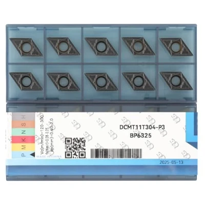 Immagine di CDBP Inserti in metallo duro Dcmt11T304 Dcmt32,51 di utensili da taglio tornitura, per lavori tornitura rivestimento CVD, 10 pezzi