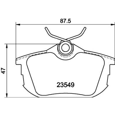 Immagine di HELLA 8DB 355 018 271 Kit pastiglie freno con segnalatore acustico usura bulloni pinza accessori MITSUBISHI: COLT 6, Space Star