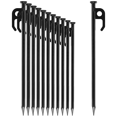 Immagine di COM FOUR® 12x Picchetti per tenda in acciaio lunghi e robusti il campeggio l&#039;outdoor ideali terreni normali duri 30 cm