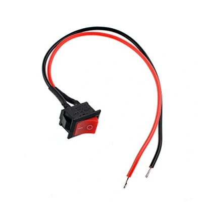 Immagine di Oiyagai 10 Pezzi Interruttore a Bilanciere Mini Cablato SPST On/off per Barca, AC 6A/250V 10A/125V, 2 Pin con Linee (Rosso)